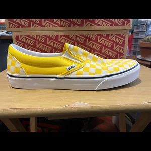 🥑Vans Classic Slip-On Yellow Checkerboard Men’s shoes